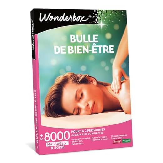 Wonderbox – Coffret cadeau Femme - BULLE DE BIEN ETRE – 5440 massages californiens, soins du visage, modelage thaïlandais, gommage du corps, hammam, bain aux huiles pour 1 à 2 personnes