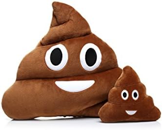 Ignislife Pair of Cute Emoji Faces Pillows Plush Toys Throw Pillows (Poop#2)