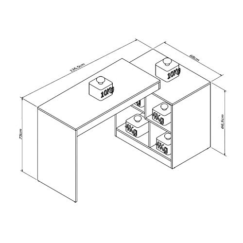 Mesa para Computador 4 Nichos Moove Appunto Castanho 4 Mesa para Computador 4 Nichos Moove Appunto Castanho - Imagem 4