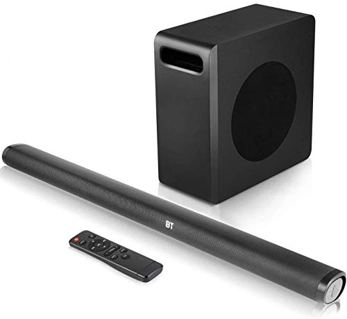 Sound Bar with Subwoofer, 140w TV 2.1 CH Soundbar, 35'' Superior Surround Sound System, Works with 4K & HD & Smart TV,Bluetooth 5.0 Enabled Sound Bar with Subwoofer, 140w TV 2.1 CH Soundbar, 35'' Superior Surround Sound System, Works with 4K & HD & Smart TV,Bluetooth 5.0 Enabled