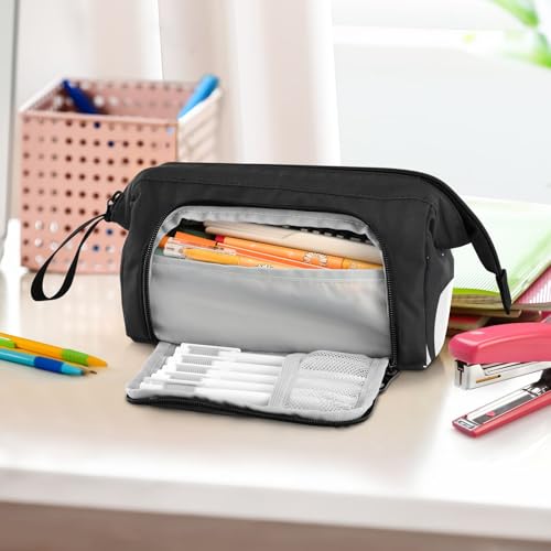 Image of SUABO Big Capacity Pencil Case, Cute Penguin Pen Bag Pouch Holder Stationery Bag School College Office Organizer for Teen Adults Student