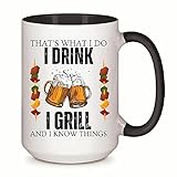 Craft Beer Microbrew Hops Dad Barbecue brew Smoker suds 11oz 15oz Inner Color Accent Mug