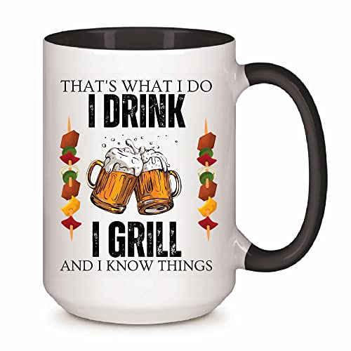 Craft Beer Microbrew Hops Dad Barbecue brew Smoker suds 11oz 15oz Inner Color Accent Mug