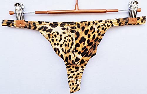 Faringoto Herren Leopard Tanga Unterwäsche Bikini Low Rise Brief – Bild 4