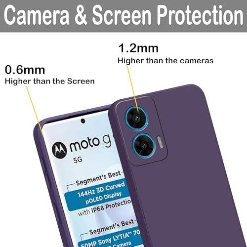 Image of amazon basics Back Cover for Moto G96 5G | Ultra Slim Soft Rubberised Case | Matte Silicone Flexible Mobile Case | Camera Protection - Purple