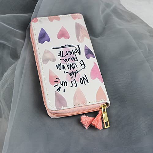 MayeBridge Cute Unicorn Purse Unicorn Zipper Wallet Long Clutch Bag PU Leather Purse For Girls Women (Pink Heart)4