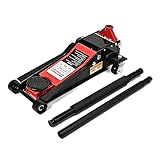 Rikopin(リコピン) 油圧ジャッキ 3t ローダウン車対応 75mm～500mm デュアルポンプ式 保護用ゴムパッド付 長尺ハンドル キャスター付き 低床 フロアジャッキ タイヤ交換 オイル交換