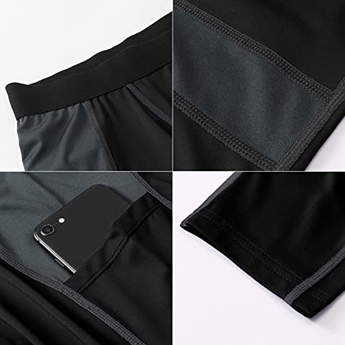 UNeedVog Leggings atléticas masculinas compressão calças de corrida fitness ioga jogging treino, Cin