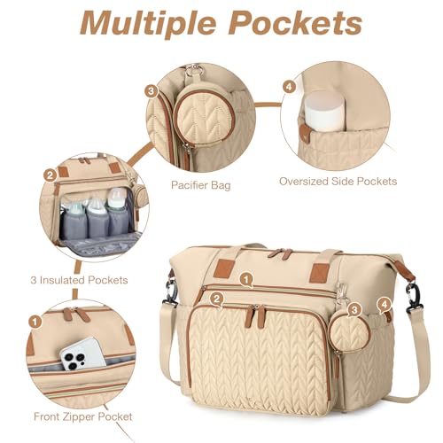 Image of Diaper Bag Tote, Large Baby Hospital Bag for Labor Delivery Mom