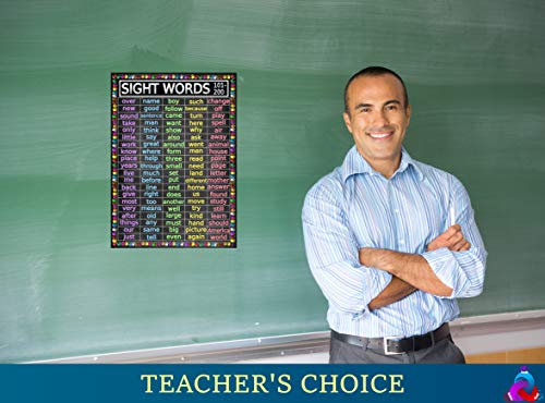 Advanced Sight Words Poster 101-200 for Second Grade - Laminated 14x19.5 - Educational Charts, Classroom Posters and Decorations, Back to School Supplies, Learning Poster for 1st and 2nd Grade