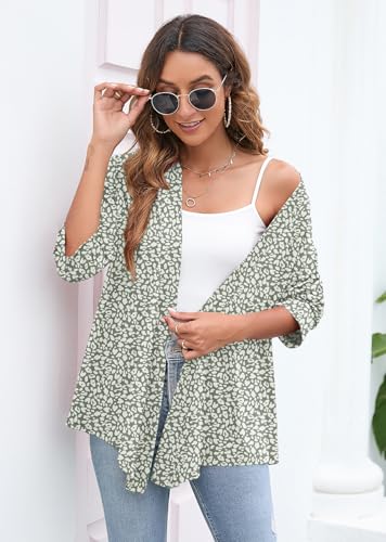 Image of Heymoments Women's Lightweight Open Front Cardigans 3 /4 Sleeve Casual Soft Drape Fall Cardigan S-2XL
