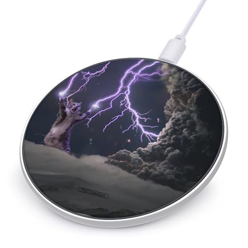 Thunderbolt Kitty Cat Wireless Charger Pad Portable Wireless Charging Station Compatible with All Smartphone