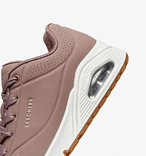 Image of Skechers Women UNO - Stand ON AIR Mauve Lace-Up Sneaker