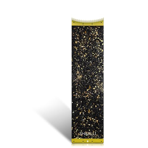 SHKALLI Carbon Fiber Balayage Board with Comb Teeth, Ultra-Thin & Lightweight Highlighting Tool for Hair Coloring, Balayage & Ombre Styling (Glitter Gold) (Size L_130505)
