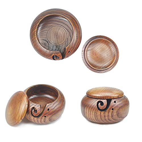 CHSEEO Filato di Stoccaggio Ciotola di Legno Porta...