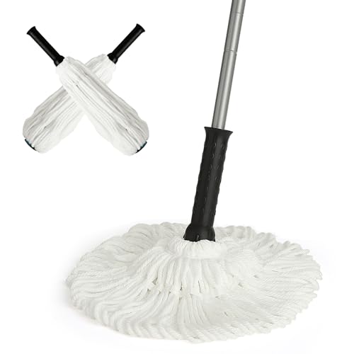 Eyliden Twist Mop - Simple | Easy Self-Wringing, 57" Long Handle, Safe for All Type Floors, Microfiber String Mops for Cleans Dust & Pet Hair, Quick Absorbs Water Spills on Floor