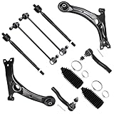 SCITOO 10pcs Front Lower Control Arm Sway Bar Links Tie Rod Ends w/Boots Suspension Kit fit 2004-2009 for Toyota for Prius