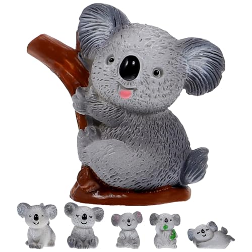 Image of TOKIDNY 6pcs Resin Craft Koala Figurines with Delicate Details, Miniature Koala Statues for Yard and Garden Decor, Easy to Place and Move, Cute and Realistic Micro Landscape Ornaments