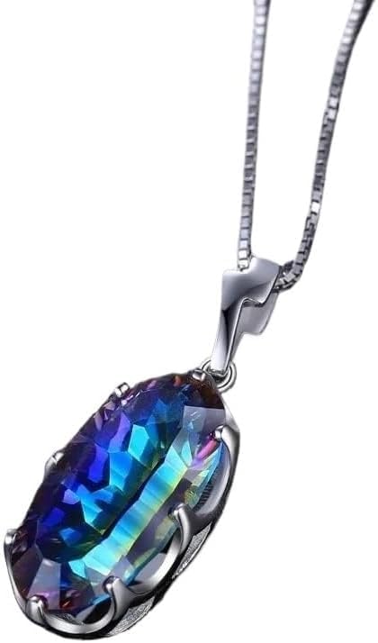 Collier quartz bleu arc-en-ciel pour égayer vos tenues de bureau et vos soirées d'été