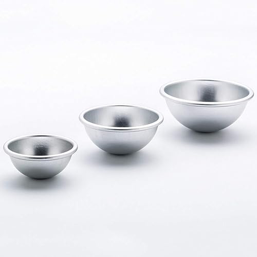 Miniatura 4 de Molde de bomba de baño de aleación de aluminio, molde de semicírculo, herramienta para hornear, manualidades, pudín, huevo, tarta (2.2 in)