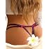 OYOANGLE Women's Sheer Mesh G String Thong Sexy T-back Thong Panties Embroidered Bow Mid Rise Underwear
