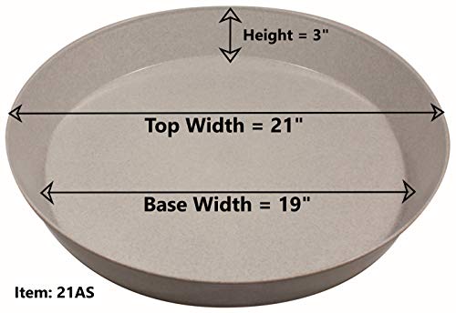 Austin Planter 21 Inch (19 Inch Base) Case Of 5 Plant Saucer - Terra Cotta Colored Polypropylene – Heavy Duty Indoor/Outdoor Tray And Drip Pan – Collects Flower Pot Excess Water Made In Usa #TOP3