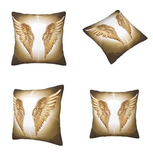 UJHBGTYVCX Angel Wing Stylish Throw Pillow Soft Double Sided Print Decorative Cushion Cover For Sofa, Bed Car Polyester Comfortable Home Accent