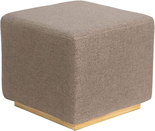 モダンなスクエア脚スツール、布張りシート付き、エレガントな化粧台、ホームデコレーション用 フットレスト、シックな家具、リビングルームとベッドルーム(ライトグレー 34 x 30 cm)