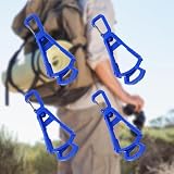 Blue Work Glove Clips 4 Pack, Heavy Duty Safety Glove Holder with Belt Clip for Construction, Outdoor, Industrial Use