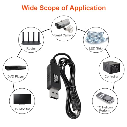 AITRIP USB to DC Power Cable 5V to 12V Boost Converter 8 Interchangeable Plug Connectors Adapters for Router, Mini Fan and Speaker（8-in-1） by AITRIP - Image 6