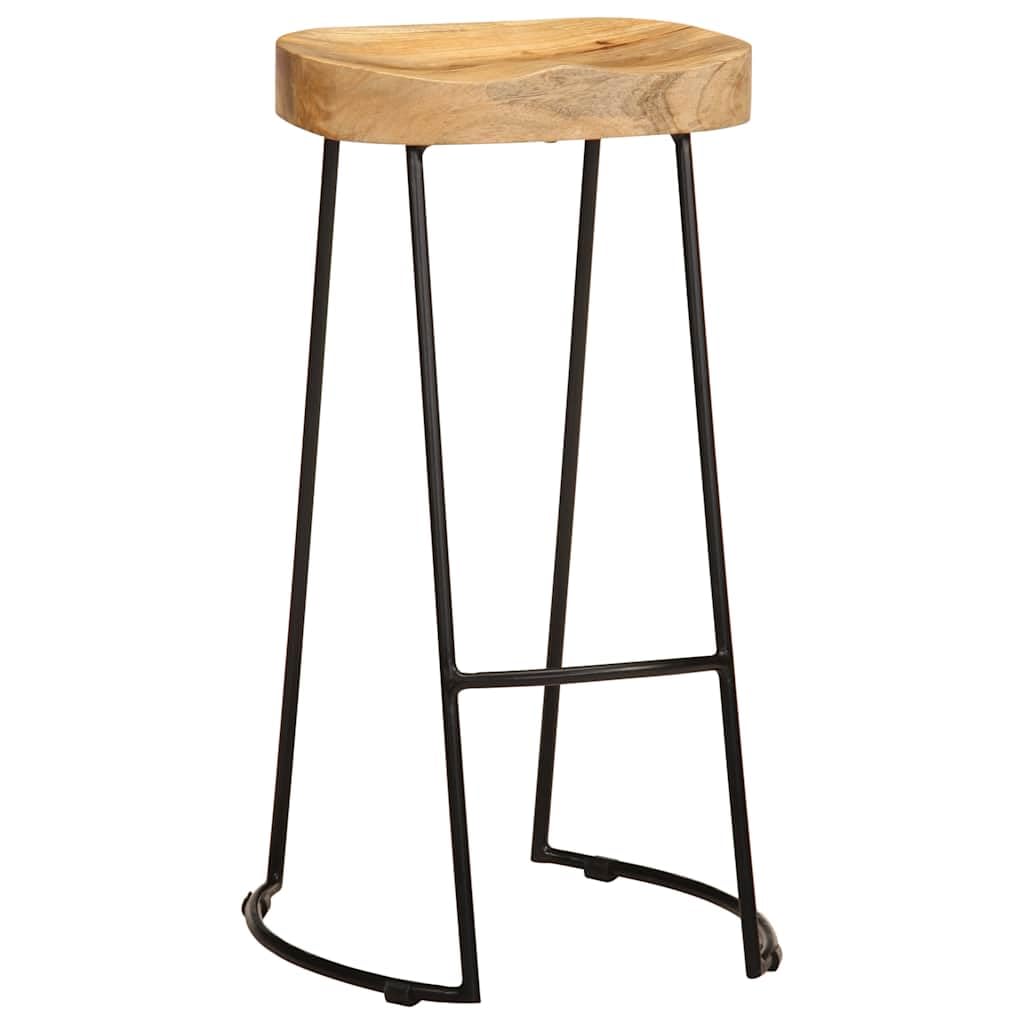 Tabourets de bar en bois de mangue Gavin au design haut de gamme industriel