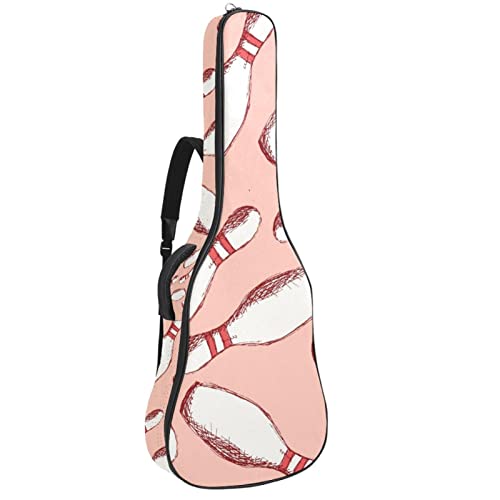 Sac à dos pour guitare acoustique bleu et rose motif vache avec organiseur 42.9" waterproof