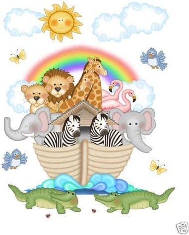 Noahs Ark Wall Mural Decals Bible Story Baby Nursery Safari Animals Art Stickers