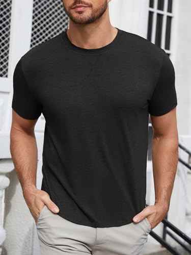 Image of UNCLECAT Mens Short Sleeve T-Shirts Crew Neck Casual Shirt Summer Classic Basic Lightweight Fashion Tees