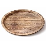 PARENCE. Bandeja Redonda Diseño Efecto Madera 24 x 2 cm – Bandeja Decorativa...