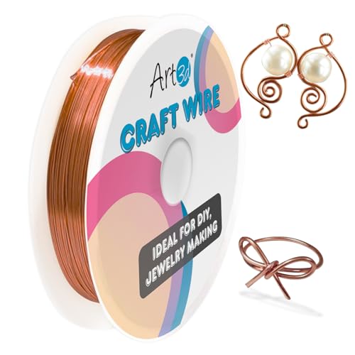 Art3d 18 Gauge Craft Wire for Beading & Sculpting, 120 ft, 1 Roll, Copper by Art3d - Used condition - US$6.91