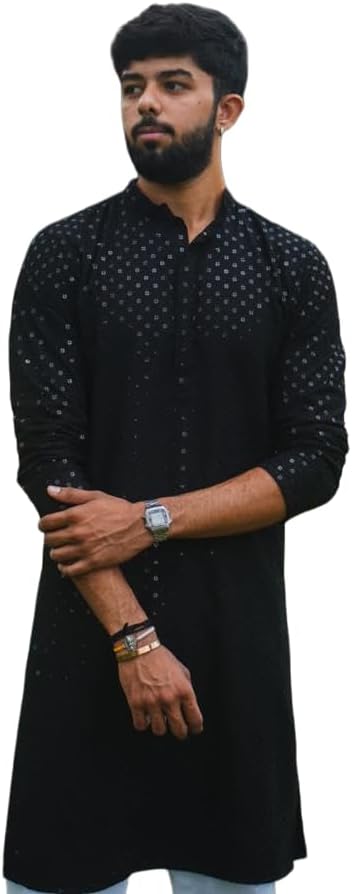 Men's Rayon Chikankari Regular Kurta