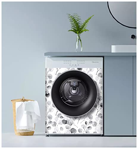 HAOKHOME Peel and Stick Wallpaper Black/Grey/White Eucalyptus Leaf Floral Wall Mural Home Nursery Decor 17.7in x 9.8ft