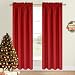 DWCN Blackout Curtains Thermal Insulated Room Darkening Curtain Panels Window Curtains Red Bedroom Curtains,38 x 84 inches Long,Set of 2