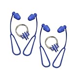 HEMOTON 2 Stück Wasserdichtes Nasenclip Set mit Weichen Silikon ohrstöpseln und Praktischem Seil Komfortabel und Sicher für Erwachsene Beim Schwimmen und Wassersport