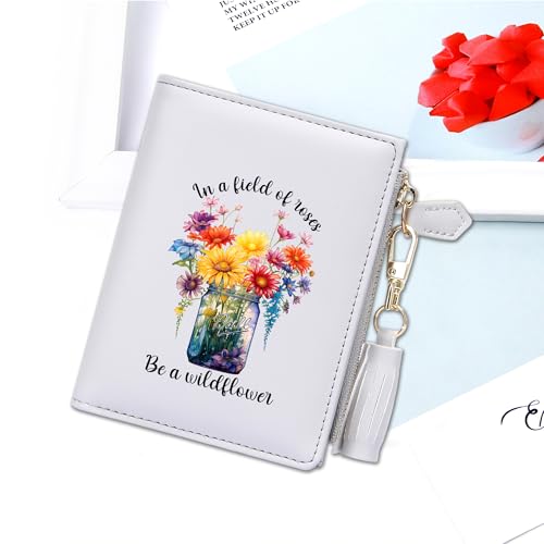Personalized Flower Theme Wallets for Women,Birthday Gift, Thanksgiving Gift for Parent and Grandparent for Son Daughter, Teacher's Day Gift for Teacher 1220s4