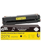 FranceToner   207X Toner Compatible pour HP W2210X Noir Haute Capacité   pour Imprimantes Laser Color LaserJet Pro M255, M255dw, M255nw, MFP M282, M282nw, M283, M283cdw, M283fdn, M283fdw