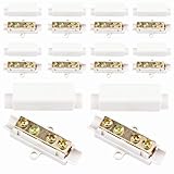 Kettion 10 StückHochleistungs Drahtverbinder aus Messing mit Doppelschrauben, ABS Gehäuse, Stoßdraht-Klemmblock,1000V,100 A,Geeignet für 2,5 Bis16 mm² Draht für Deckenleuchten, Schalter