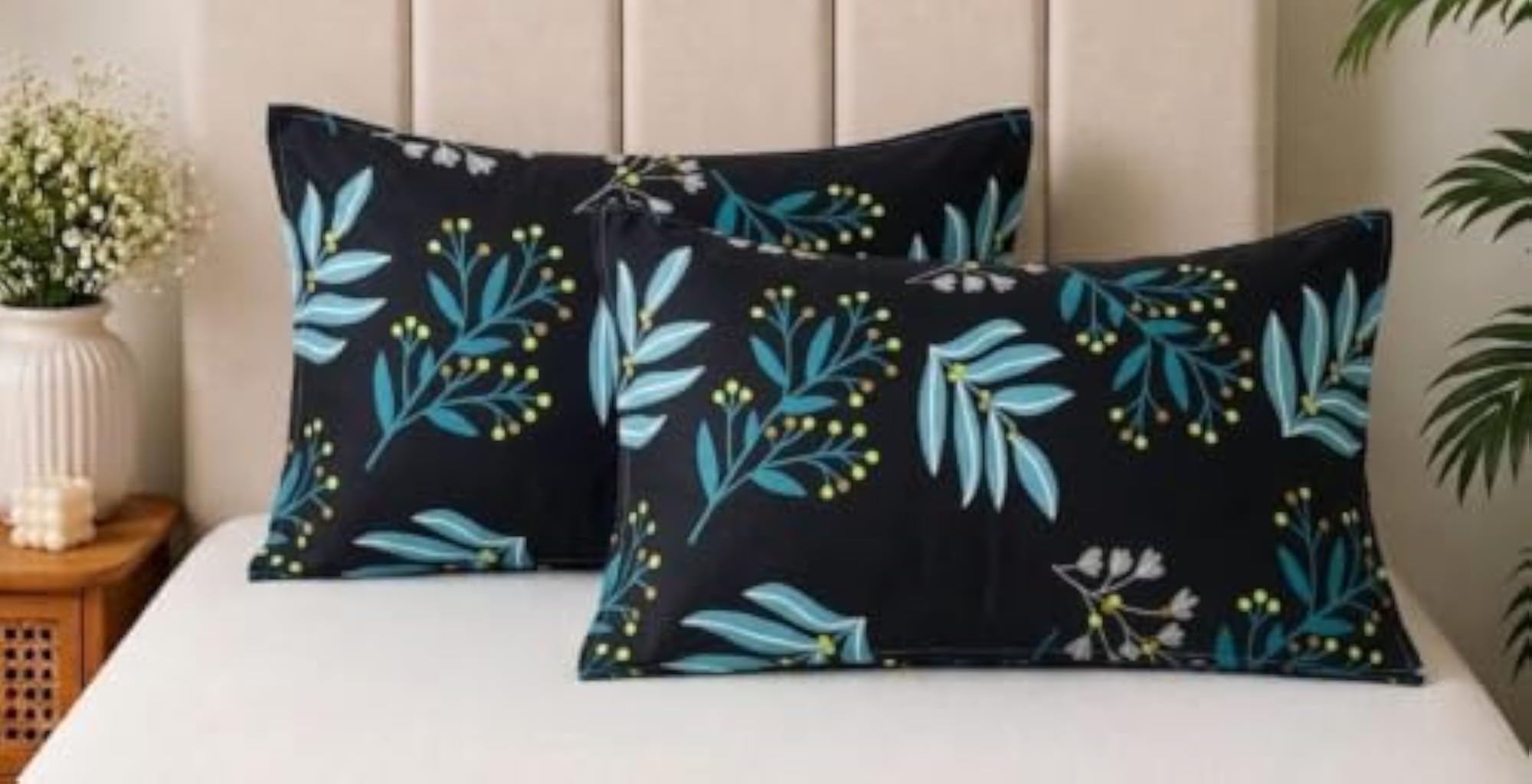 Polycotton Pillow Cover Set of 2, Soft Decorative Covers