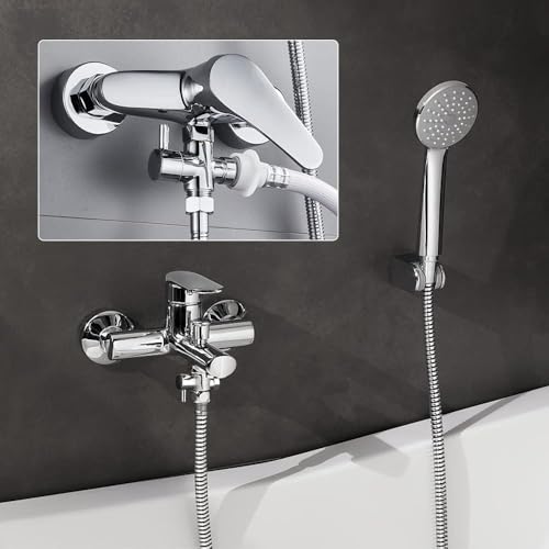 Gobesty 3-Wege-Kippventil, G 1/2, Vollmessing, Dusche, Adapter, Kippventil, Kupfer, Chrom