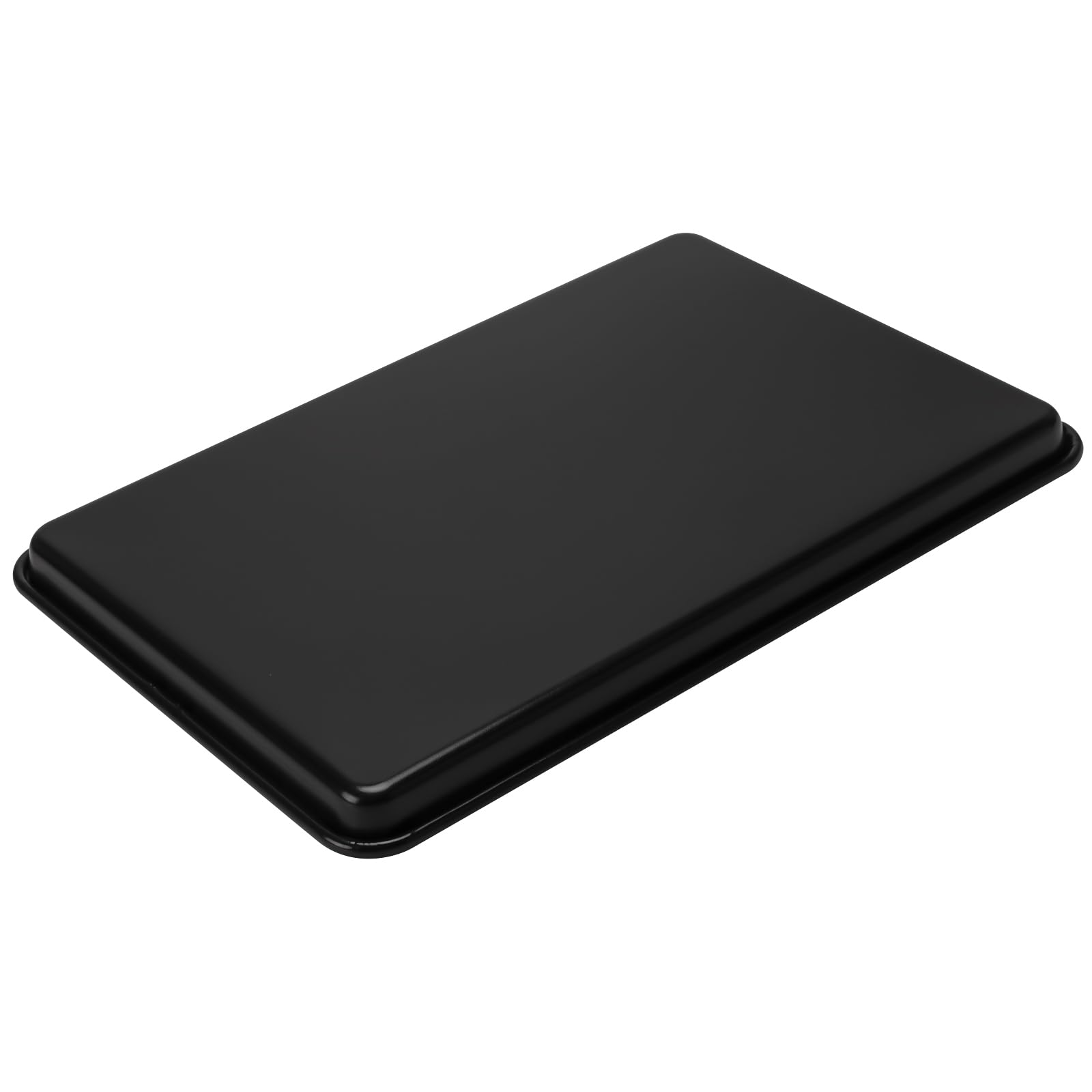 Set di 3 Teglie da Forno Rettangolari in Acciaio al Carbonio Antiaderente, 39,3 x 27 x 2,5 cm, Nero, per Torte e Pizza