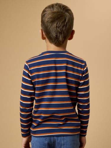 Image of RUGGEDBUTTS Baby /Toddler Boys Long Sleeve Henley Tee - Knit Henley Shirt | 4-Way Stretch Fabric, Button-Up Placket, Fade And Snag Resistant, Lightweight Unlined Design, Monogram Ready