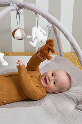 BO Baby's Only - Baby speelkleed met boog - Baby gym - Playmat - Speelmat Sense - Caramel/Kiezelgrijs/Wit - Zachte rib corduroy stof - 94x83 cm - Afbeelding 8