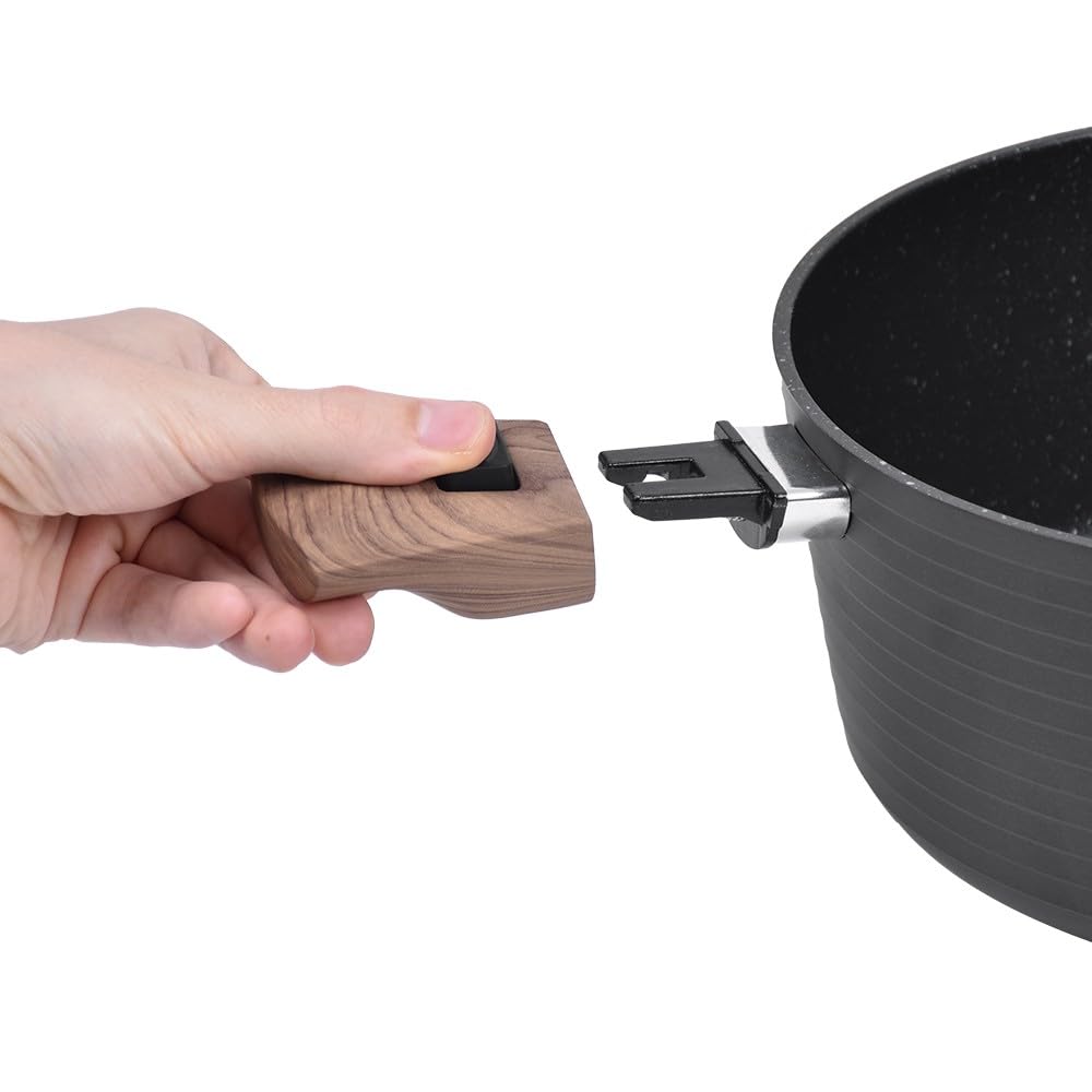 Durandal Faitout antiadhésif 28cm Légende avec couvercle en verre inclus et poignées amovibles - Faitout 6,3L