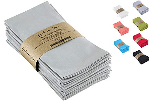 Laodicea Home - Cloth Napkins Set of 12 (18 x 18 Inches) - Grey Linen Napkins -% 100 Turkish Cotton Napkins (Soft and Comfortable) Durable Linen Napkins - Reusable Dinner Napkin